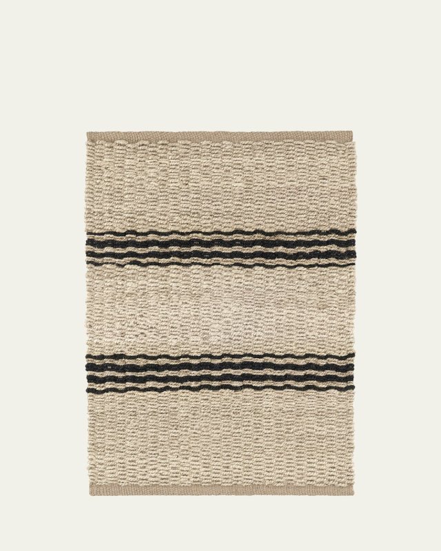 Jute Ticking Black Handwoven Rug, 10' x 14'